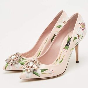 BNWT Dolce & Gabbana Floral Embellished Pink Heels